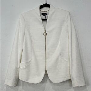 DKNY Women's Cream Blazer with Gold Accent